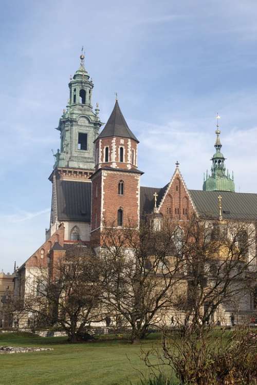 Poland Kraków Wawel Tower The Old Town Church