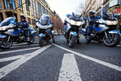 Police Motorcycle Demonstration Barrier