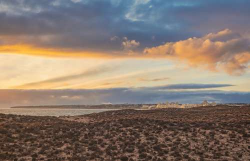 Portugal Sunset Beach Coast Landscape Horizon