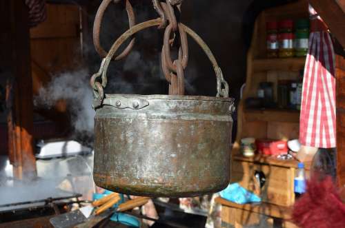 Pot Metallic Cooking Old