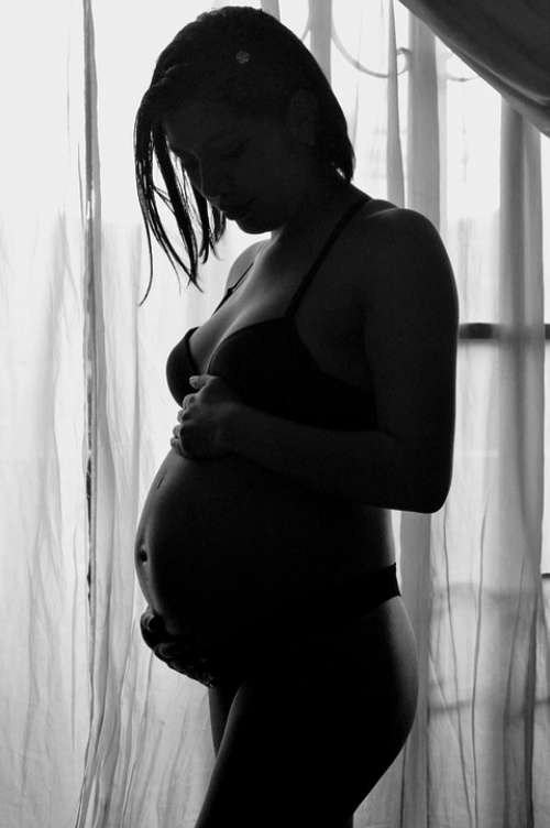 Pregnant White Black Lingerie Love Of Mother