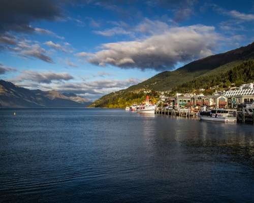 Queenstown New Zealand Lake Water Mountains Sky