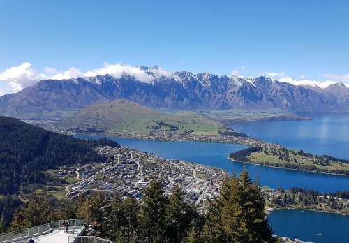 Queenstown Lakes Water Snow Mountain Nature