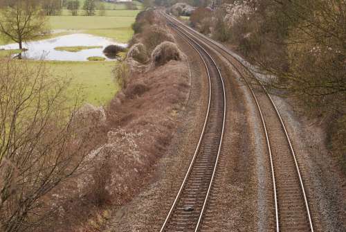 Railway Tracks Countryside Railroad Nature