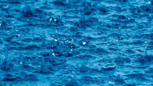 Rain The Water Surface Rough Blue Drop The Tropics