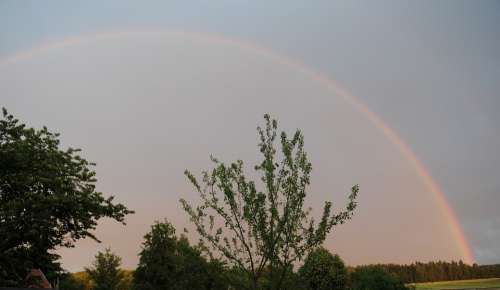 Rainbow Nature Thunderstorm Evening Sky Color