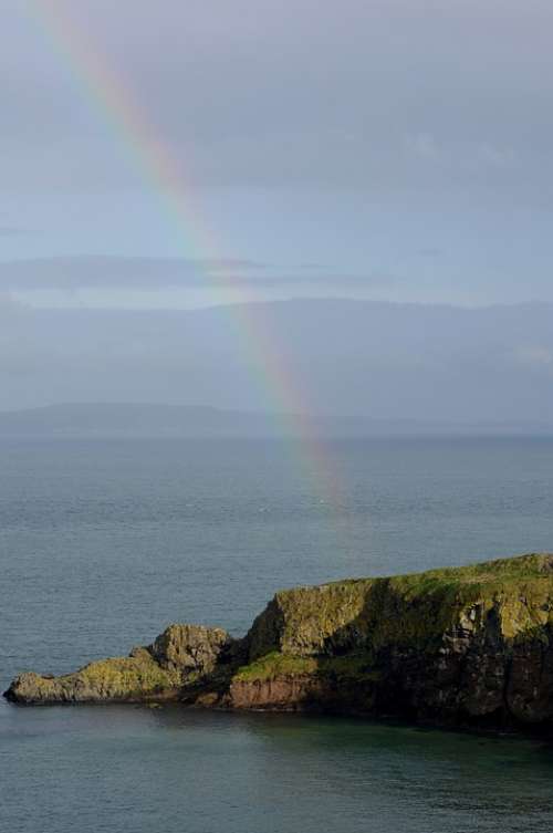 Rainbow Landscape View Sea