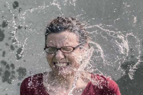 Refreshment Splash Water Woman Spectacles Glasses