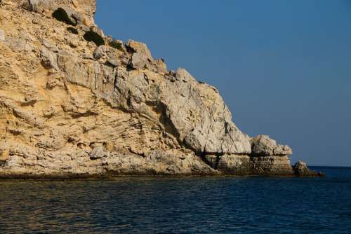 Rhodes Afandou Mediterranean Sea Blue Rock Coast