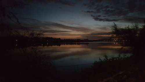 River Sunrise Nature Landscape Water Mood Morning