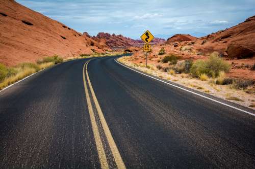 Road Highway Desert Asphalt Travel Transportation