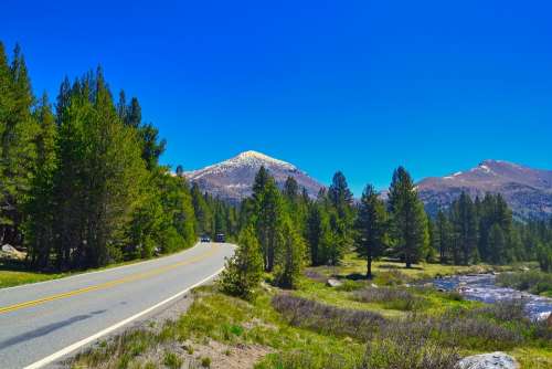 Road Nature Landscape Trees Mountains Mystical