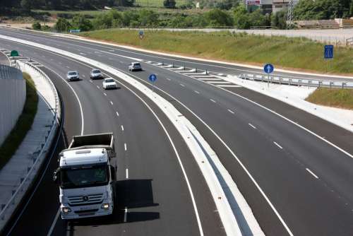 Road Highway Car Travel Truck Transport Lead