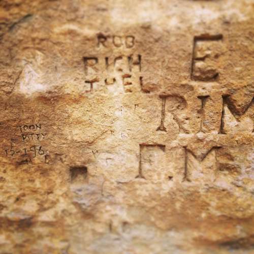 Rock Engraving Stone Engraved Ancient Letters
