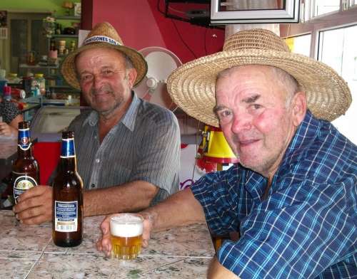 Romania Bar Peasantry Beer Meeting Old Men