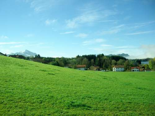 Ruins Allgäu Green Blue Landscape Grass Meadow