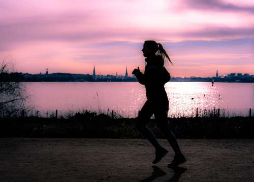 Run Silhouette Jog Fitness Sport Runners