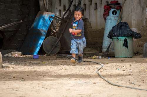 Running Child Smile Playing Happy Run