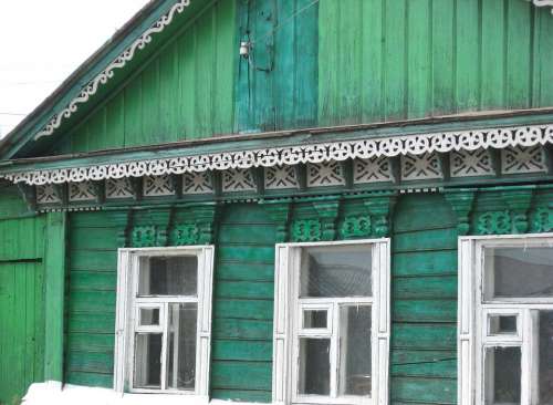 Russia Dacha Wooden Houses Sculpture