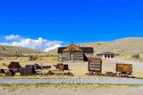 Rusting Mining Equipment Bannack Montana Historic