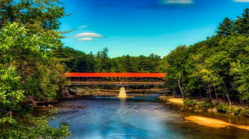 Saco River Covered Bridge New Hampshire America