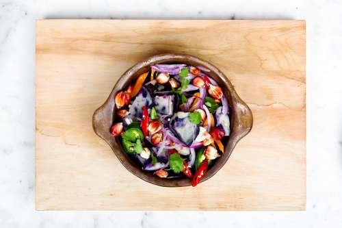 Salad Cooking Board Food Healthy Vegetable