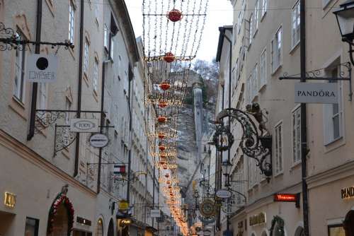 Salzburg Getreidegasse Nasal Signs Alley Austria