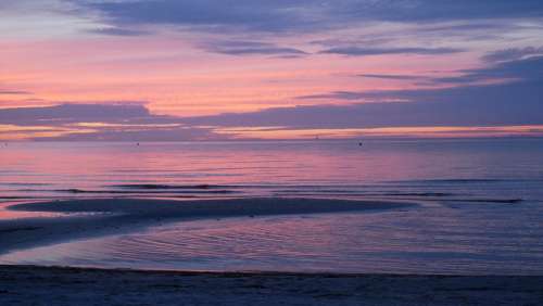 Sand Beach Sunset Sea Water Vacations Coast