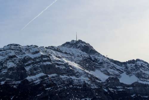 Säntis Mountains Alpstein Swiss Alps Rock Snow