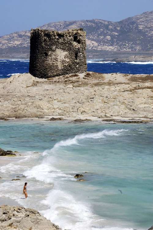 Sardinia Beach Sea Torre Wetting Bathroom Holiday