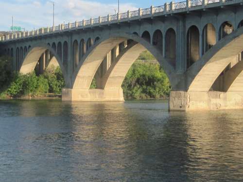 Saskatoon Saskatchewan Water River Bridge Angle