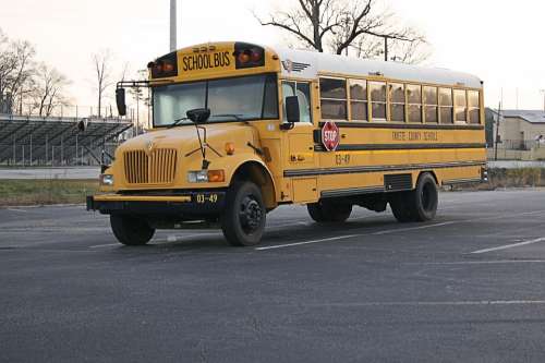 School Bus Usa Vehicle America Vehicles Asphalt