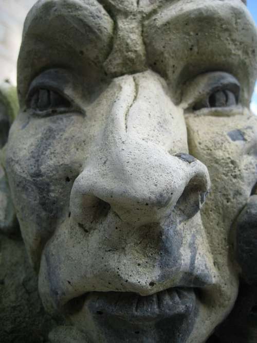 Sculpture Face Fash Deterrent Stone Art Figure
