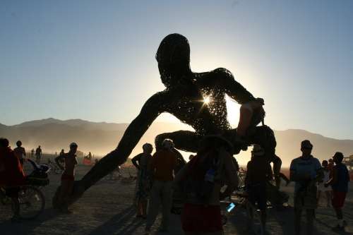 Sculpture Burning Man Crude Awakening Star Heart
