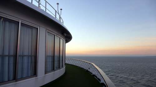 Sea Sunset Ocean Water Ship Horizon Travel