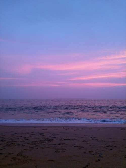 Sea Sunset Kerala Ocean Water Beach Sky Clouds