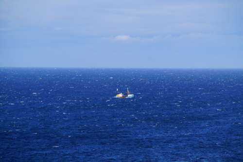 Sea Ocean Water Horizon Ship Fisherman