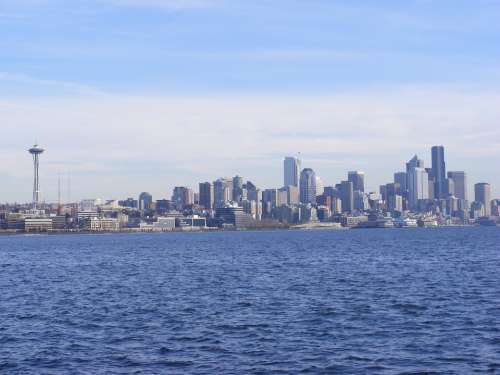 Seattle Water City Skyline Cityscape Skyscraper