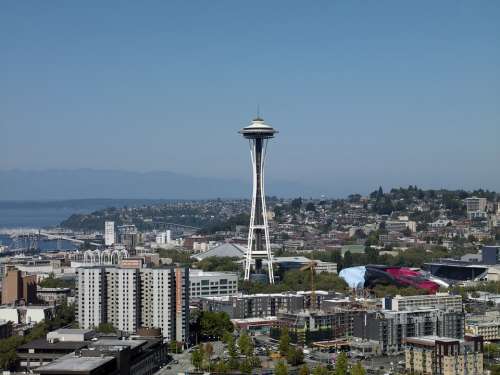 Seattle Space Needle Skyline Washington Usa City