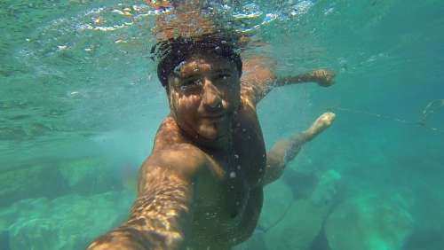 Selfie Swimming Snorkel Ocean Sea Vacation Travel