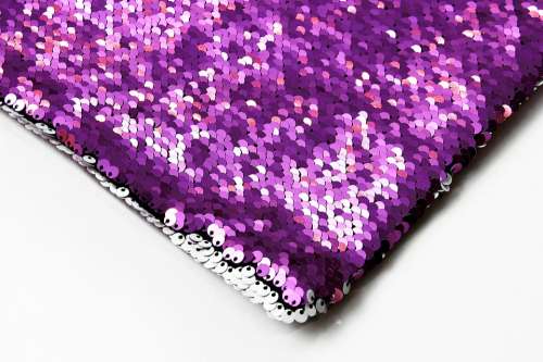 Sequins Pillowcase White Purple Platelets