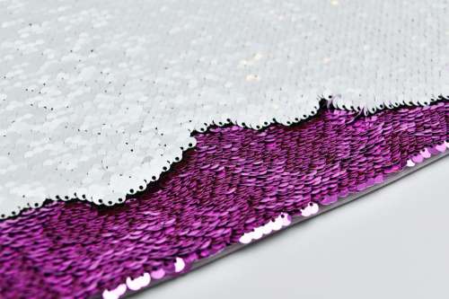 Sequins Pillowcase White Purple Platelets