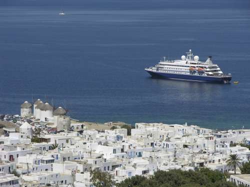 Ship Cruise Yacht Mykonos Greece Vessel