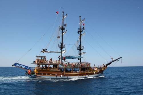 Ship Sea Turkey Pirates Ocean Summer Vacations