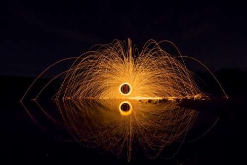 Shower Of Sparks Light Steel Wool Radio Fire