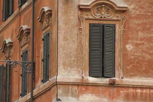 Shutters Wall Ochre Italy