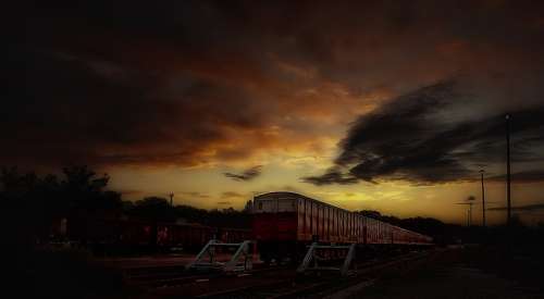 Siding Train Night Abandoned Darkness Dark Forget