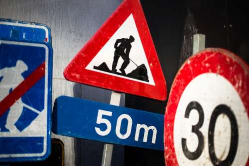 Sign Street Traffic Work Construction Speed Limit