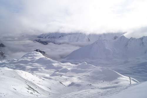 Ski Snow View Mountains Backcountry Skiiing