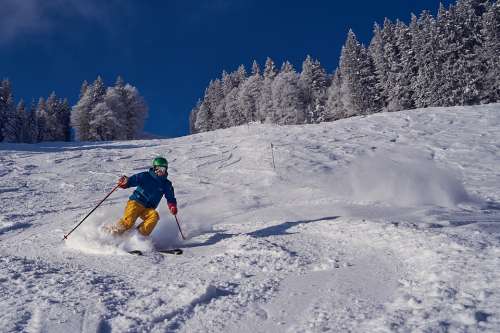 Skiing Winter Snow Ski Skiers Sport Wintry Cold
